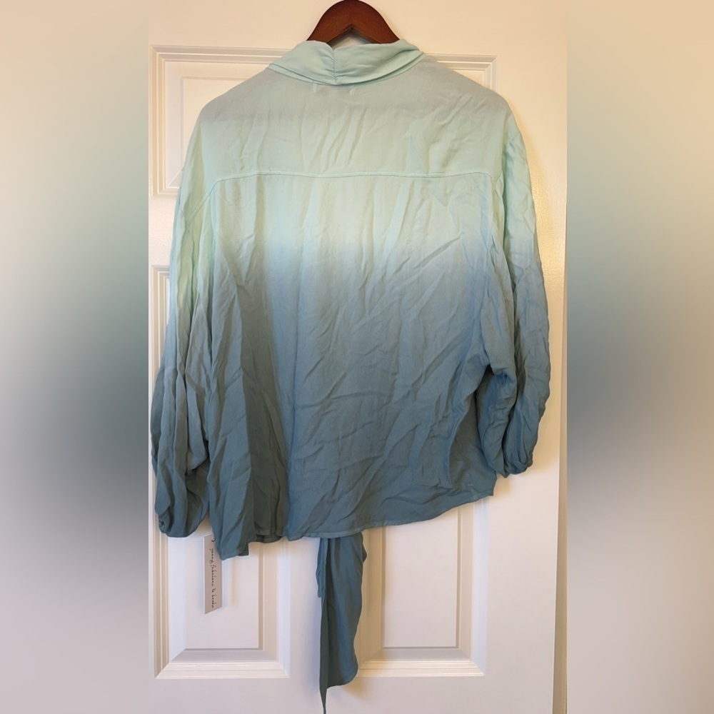 NWT Young Fabulous Broke Carmen Ocean Bay Ombré Wrap Tie Oversized shrug Size M - Picture 8 of 8